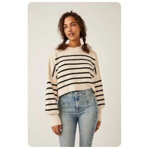 NWT Free People Easy Street Crop Pullover Sweater sz M